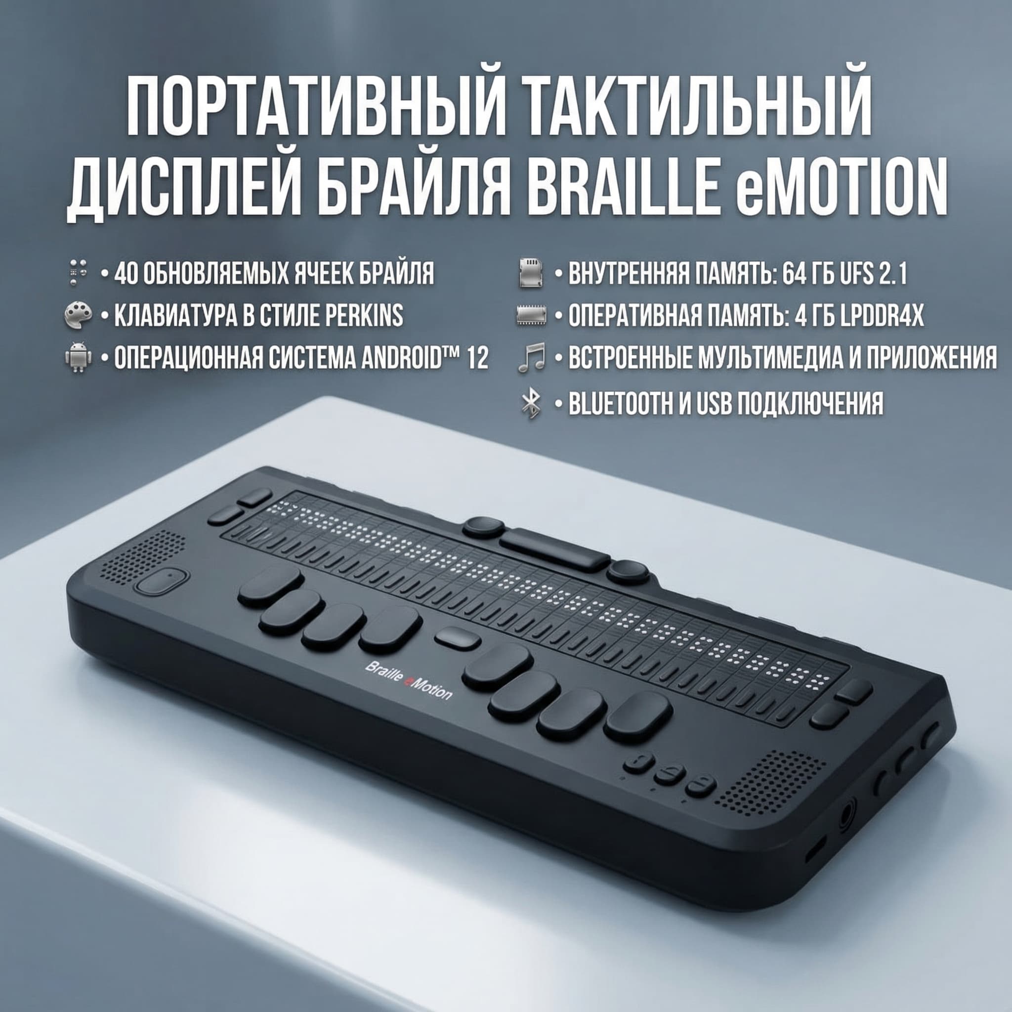 «Braille eMotion» тактильный дисплей Брайля - Изображение 5 из 6